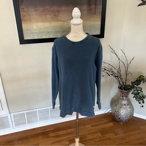 VS Pink Blue Ribbed Oversized Heavy Pullover in Sz Medium - Picture 1 of 10